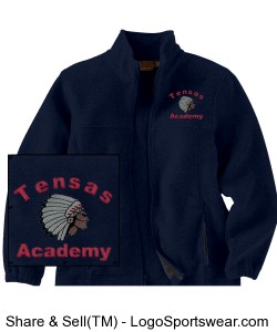 Youth Navy Fleece Full-Zip Jacket with TA Logo Design Zoom